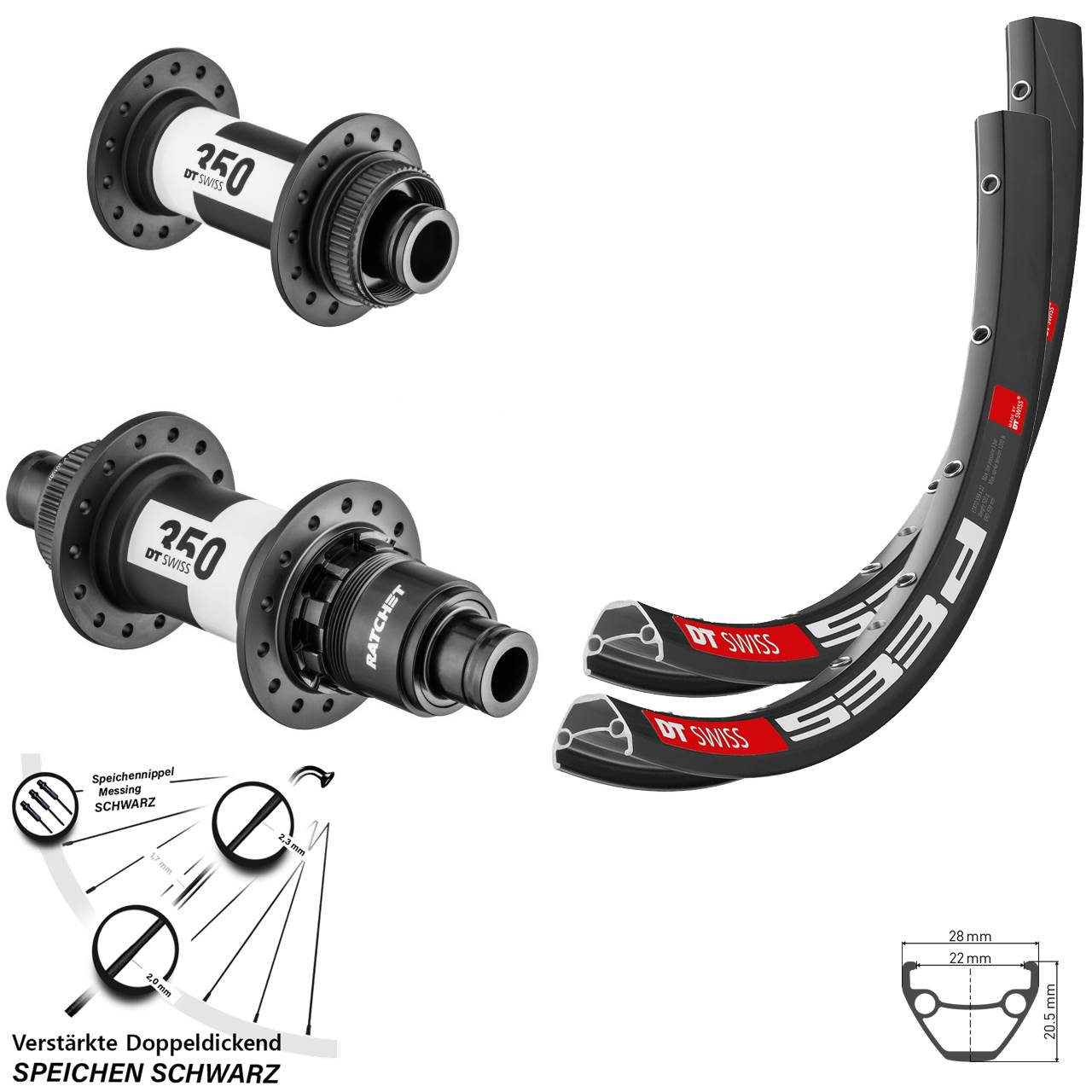Centerlock Laufradsatz 15x100 12x142 28 Zoll DT Swiss 533D-350 CL SRAM XD