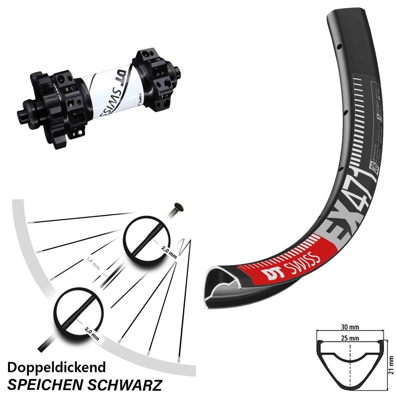 27,5 Zoll Disc Vorderrad DT Swiss EX 471 und X-1900