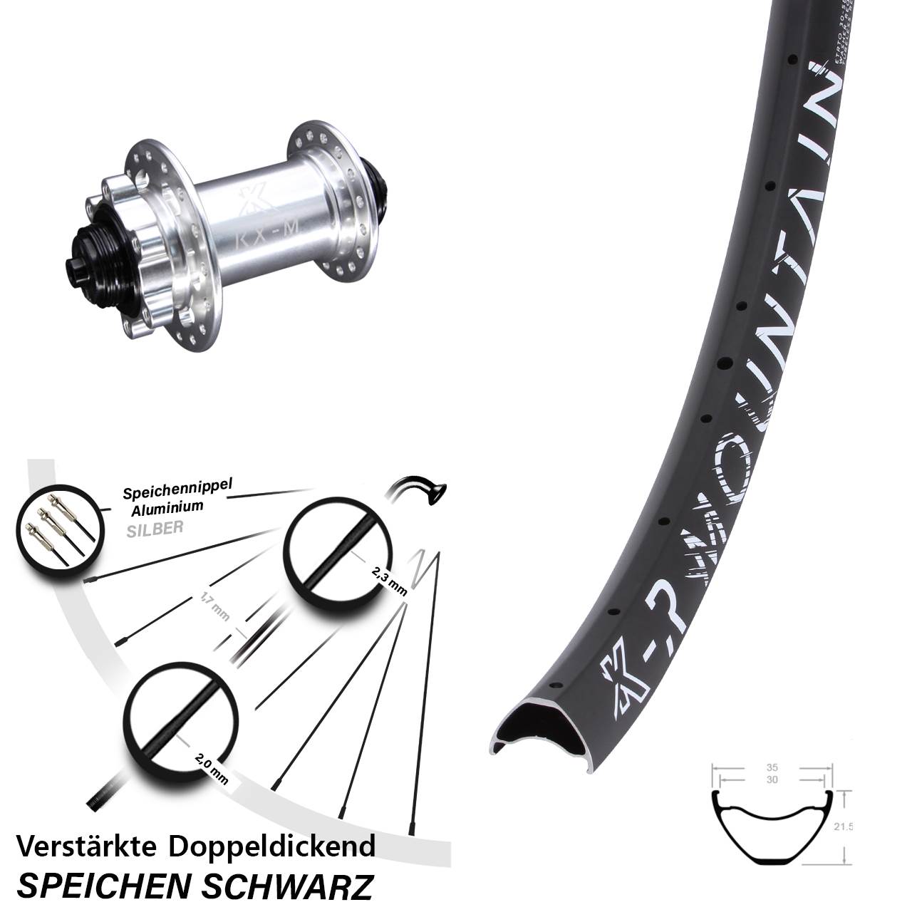 Disc Laufrad QR 29 Zoll KX-R Mountain 5x100 mm