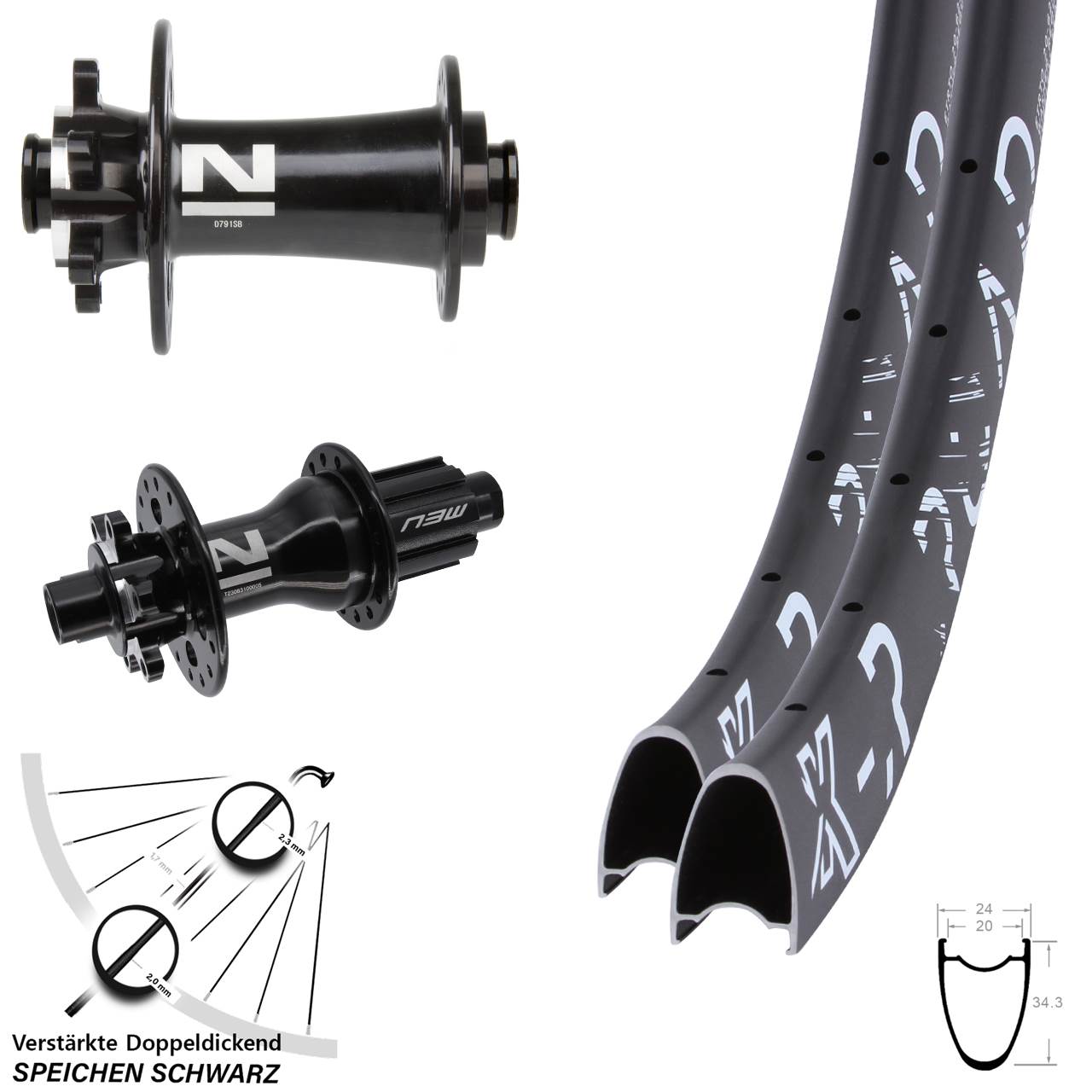 29 Zoll KX-R Road Novatec D791 Superlight 6-Loch Laufradsatz 12x100/142 Campagnolo N3W