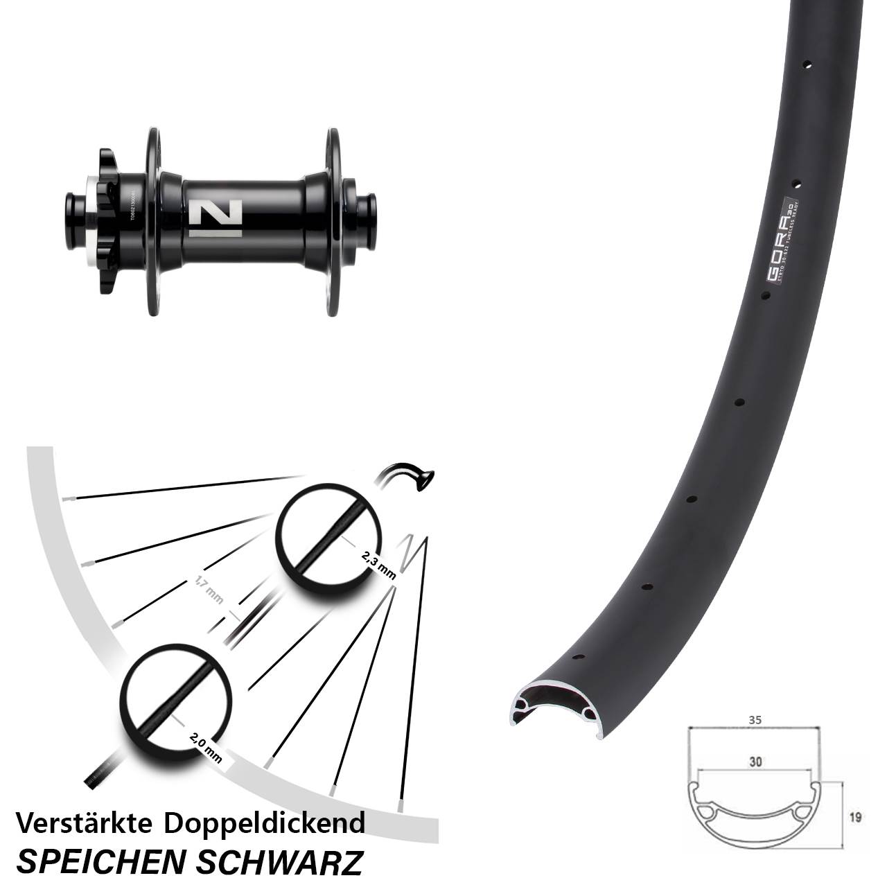 Boost Disc Vorderrad 15x110 26 Zoll Gora 30 Novatec D041