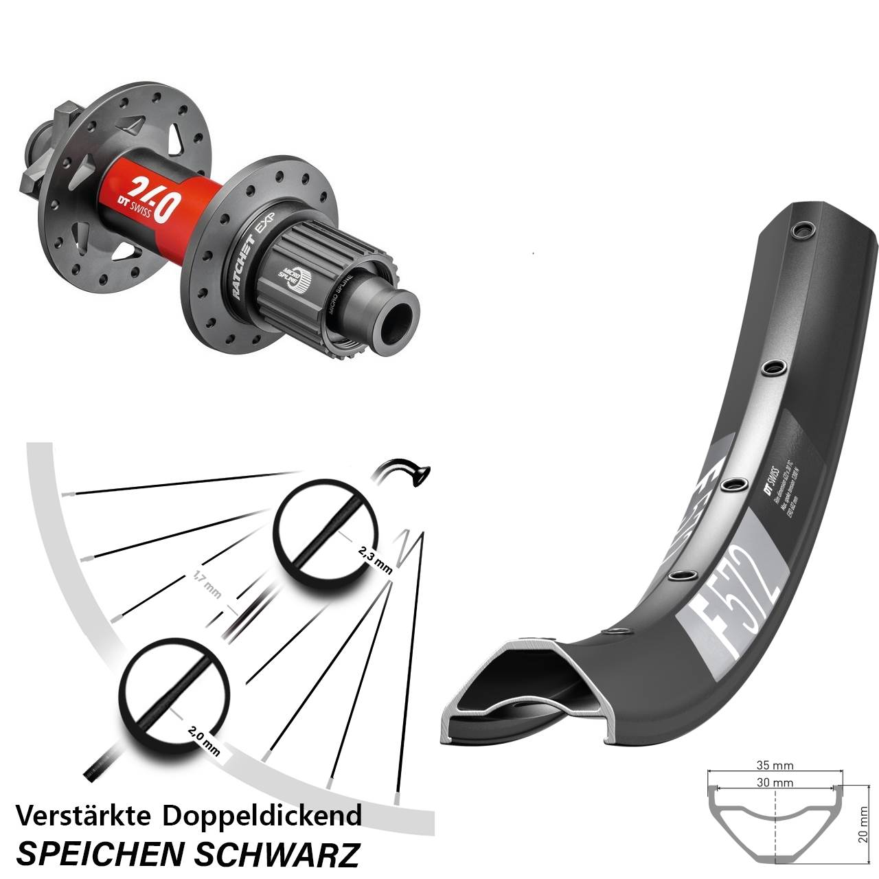 DT Swiss F572 DT Swiss 240 EXP 650B Disc Laufrad 12x148 Boost Shimano Micro Spline
