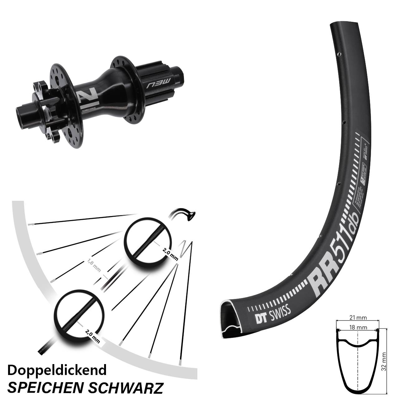 DT Swiss RR511 Novatec Superlight 28 Zoll Hinterrad 6-Loch 12x142 Campagnolo N3W