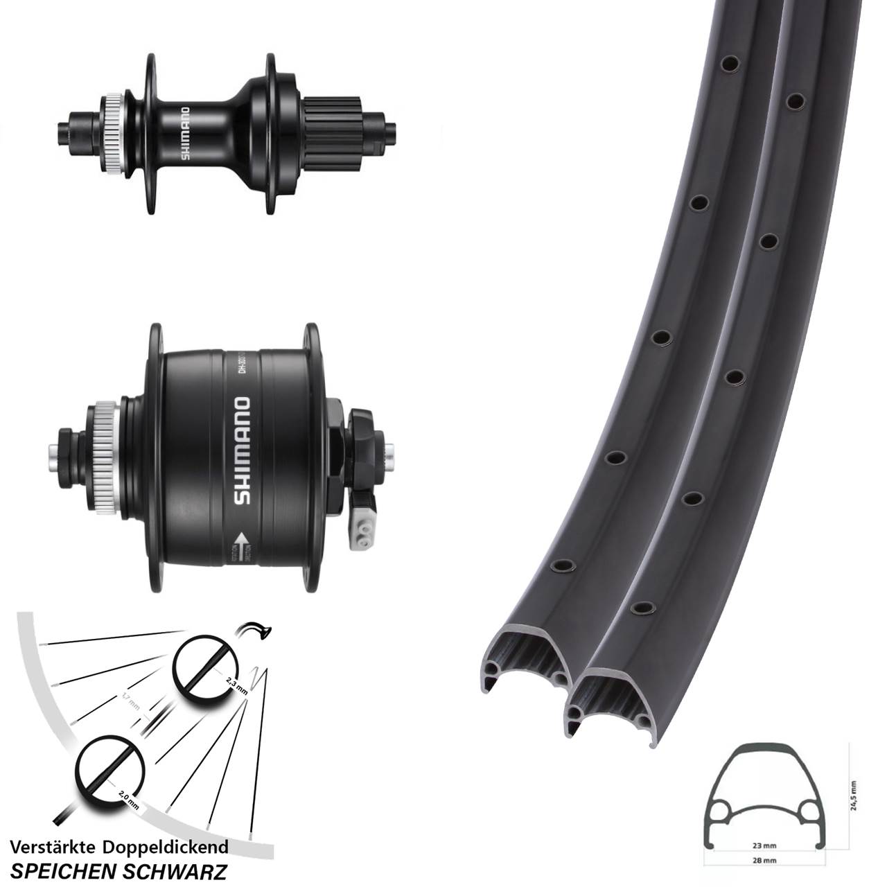 Centerlock Laufradsatz QR 28-29 Zoll Ambrosio Sport Shimano DH-3D37 FH-MT500 Micro Spline