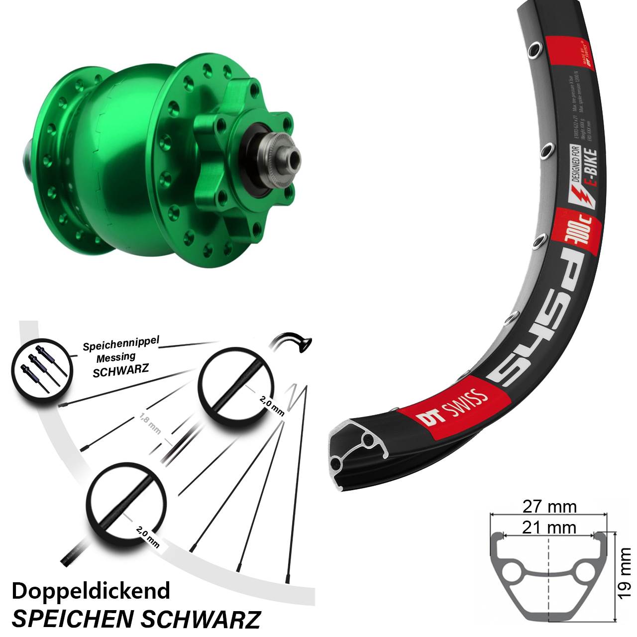 29 Zoll Vorderrad inklusive DT Swiss 545 Son 28 Nabendynamo