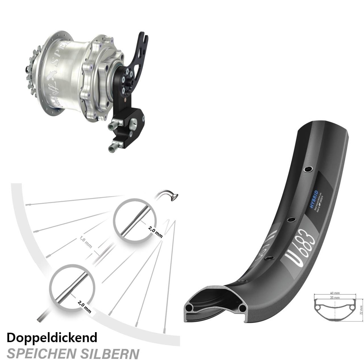 27,5 Zoll DT Swiss U683 Rohloff Speedhub 500/14 CC DB PM
