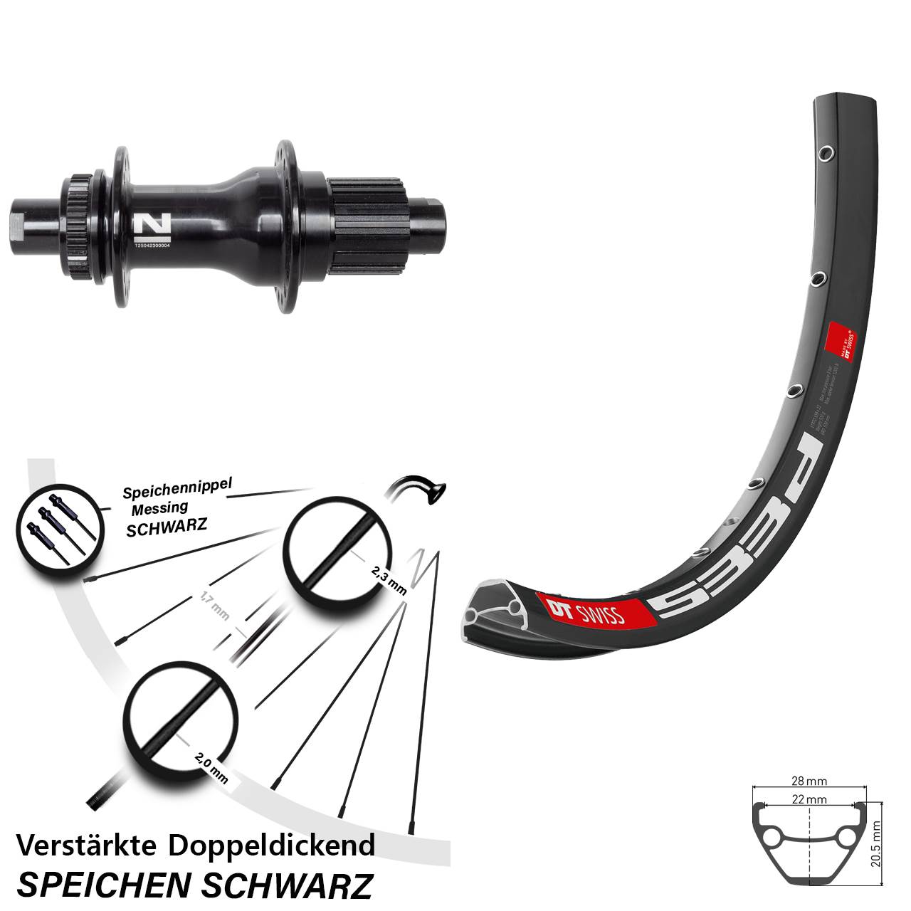 27,5 Zoll DT Swiss 533 D Novatec D792 Hinterrad Centerlock 12x142 Shimano Micro Spline