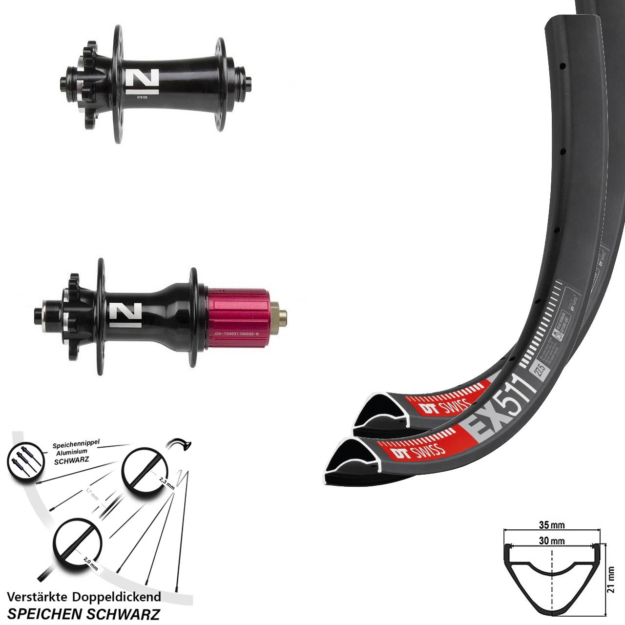 Laufradsatz QR Centerlock 29 Zoll DT Swiss EX511 Novatec D791-Superlight 8-12 fach HG