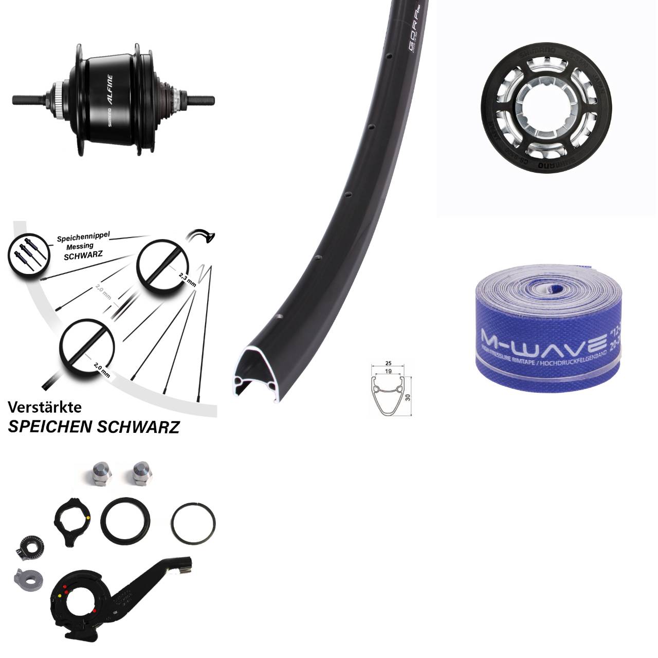 28 Zoll Shimano 8 Gang Alfine Gora Plus Hinterrad Centerlock