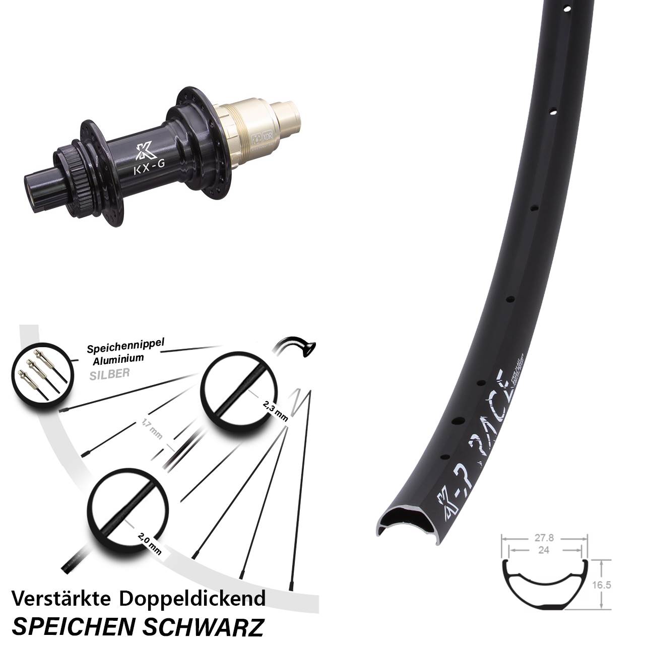 KX-R Race MTB Centerlock Hinterrad 12x142 XDR 11-12 fach