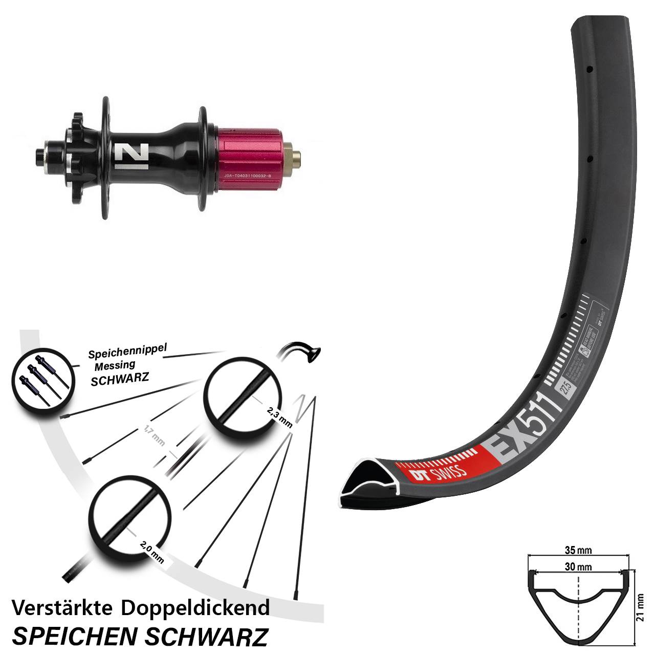 Disc Laufrad für Schnellspanner 29 Zoll DT Swiss EX 511 Novatec Superlight 8-12 fach