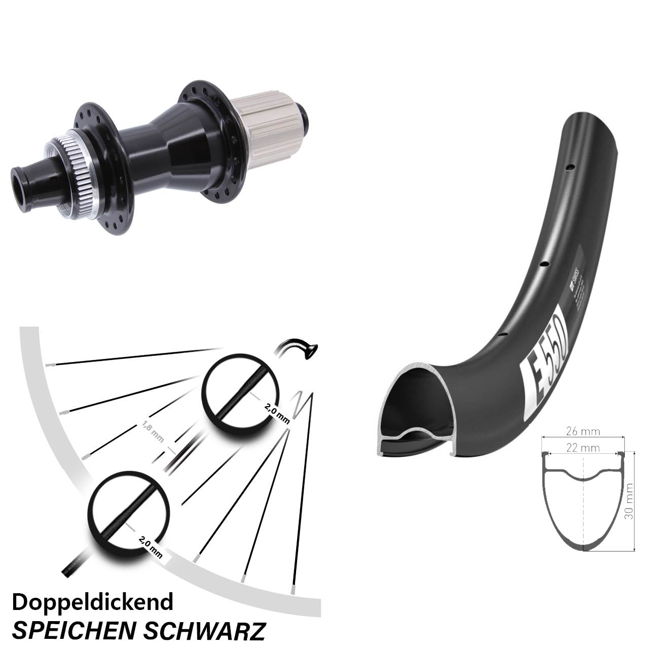 Centerlock Hinterrad 28 Zoll DT Swiss E 550 Novatec CL-142 8-12 fach 12x142