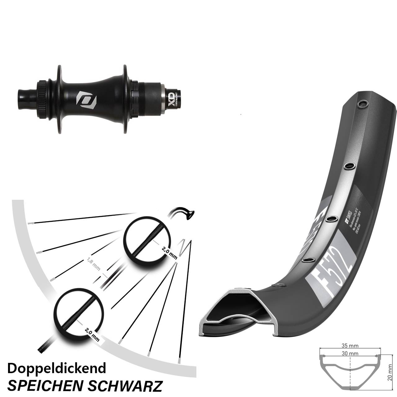 Disc Hinterrad 29 Zoll DT Swiss F 572 Syncros XD 11-12 fach 12x148