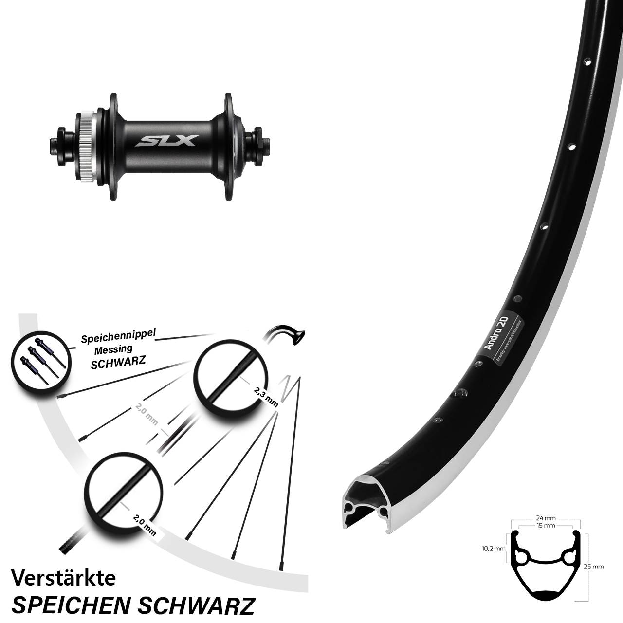 Vorderrad Fahrrad 28 Zoll Ryde Andra 20 Shimano SLX