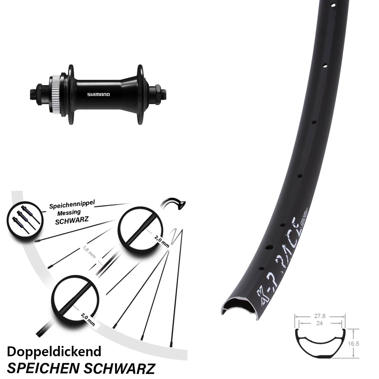 Vorderrad Centerlock QR 29 Zoll KX-R Race Shimano HB-QC400