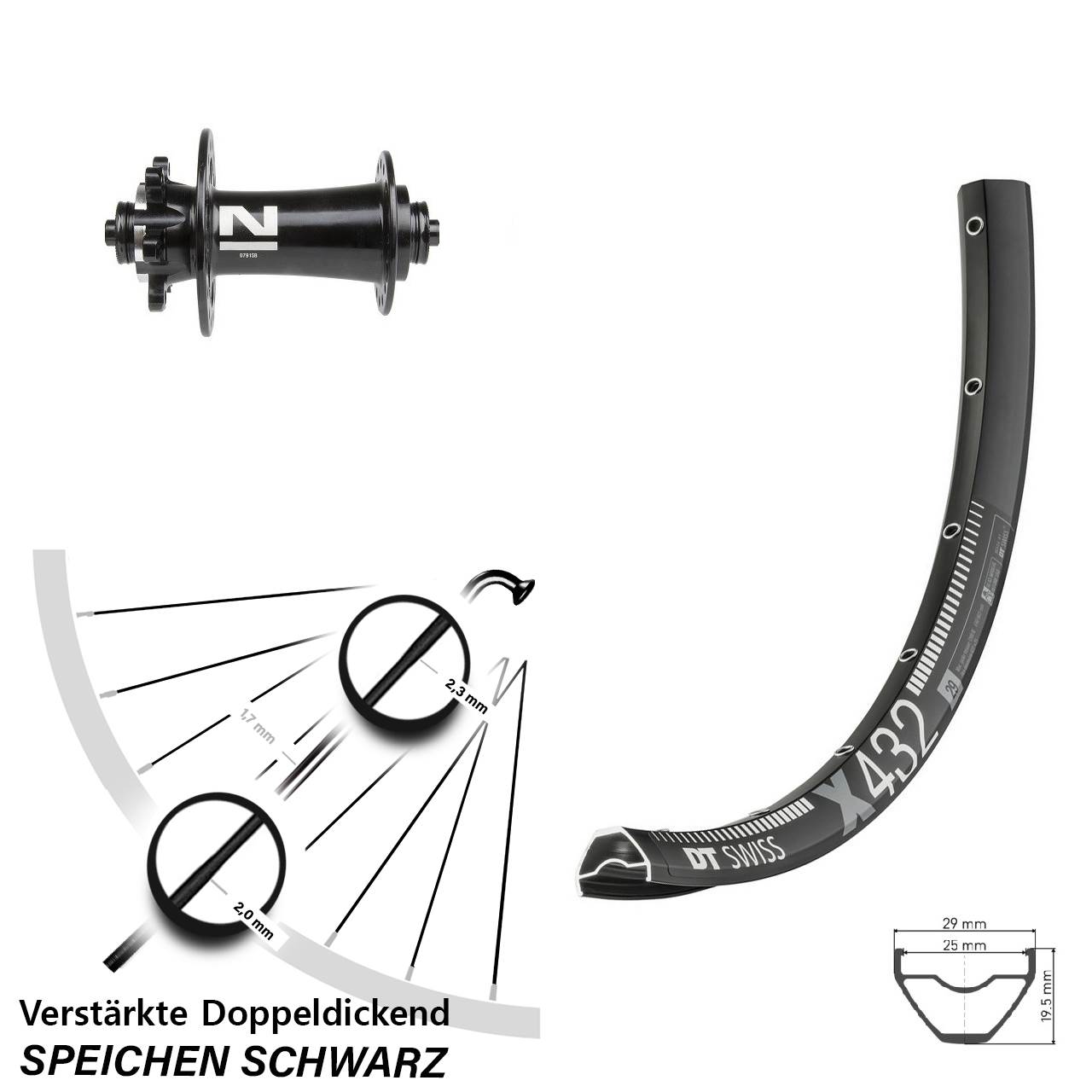 DT Swiss X 432 Novatec D791 29 Zoll Disc Vorderrad QR