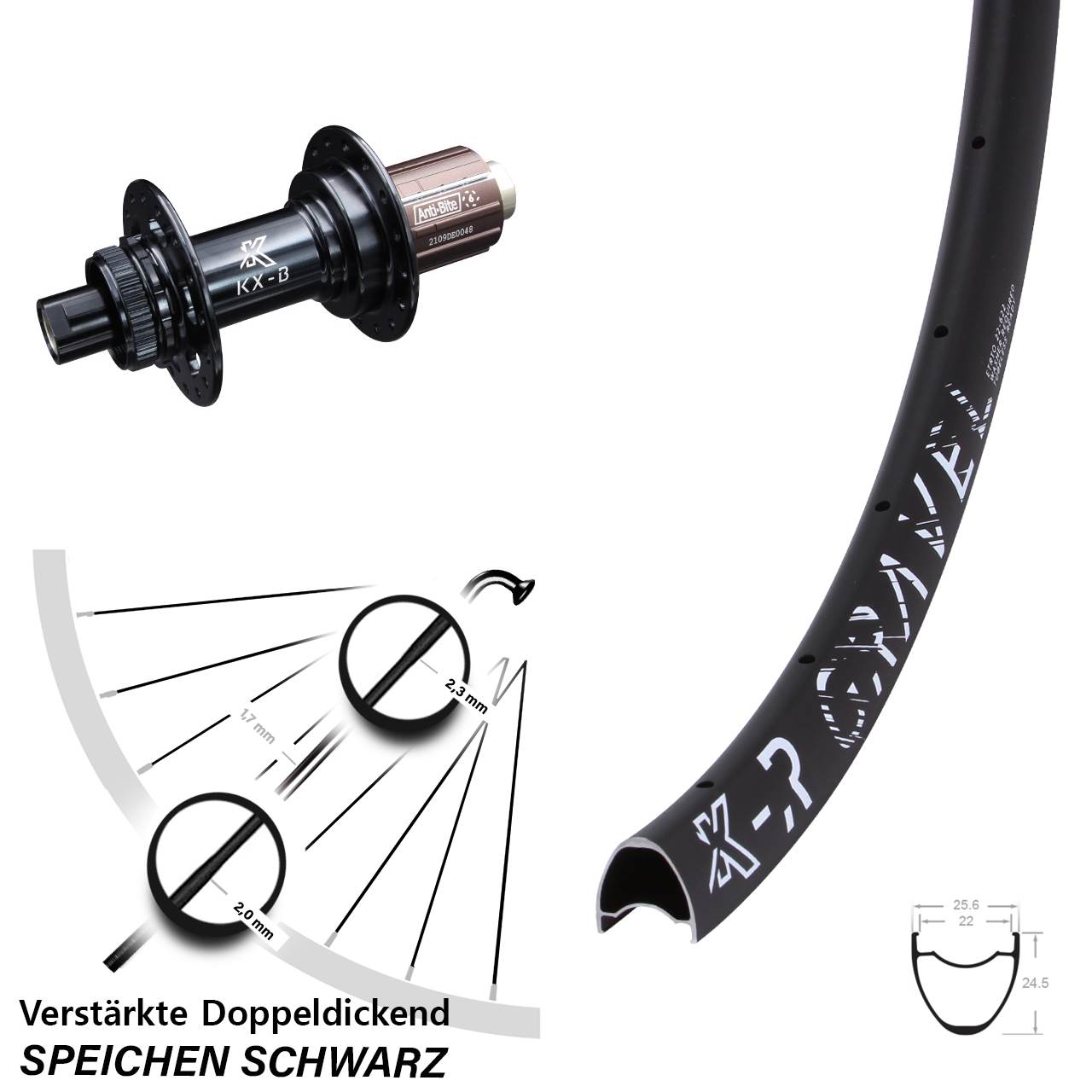 Boost Hinterrad Centerlock 12x148 28 Zoll KX-BR Gravel 8-12 fach