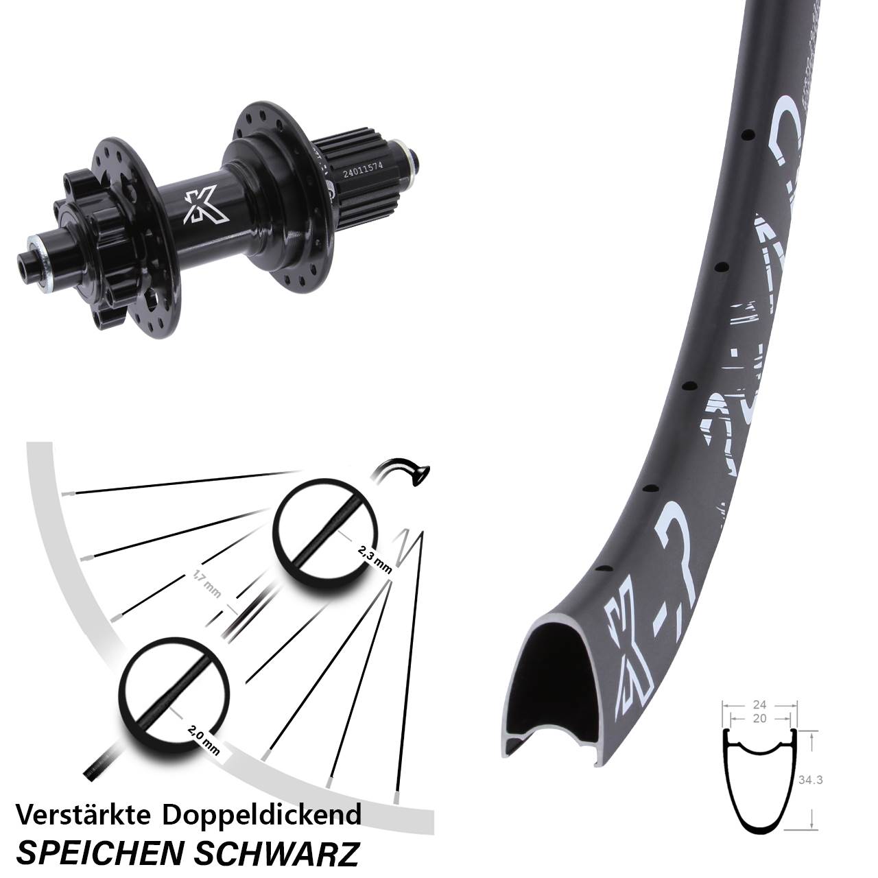 29 Zoll KX-MR Road Disc Laufrad QR Micro Spline