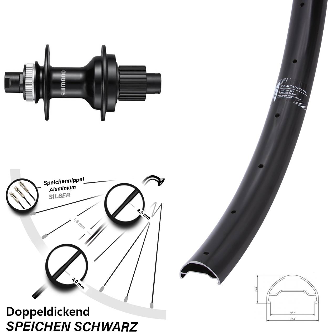 Hinterrad 29 Zoll Mountain Shimano MT510 Micro Spline 12x142