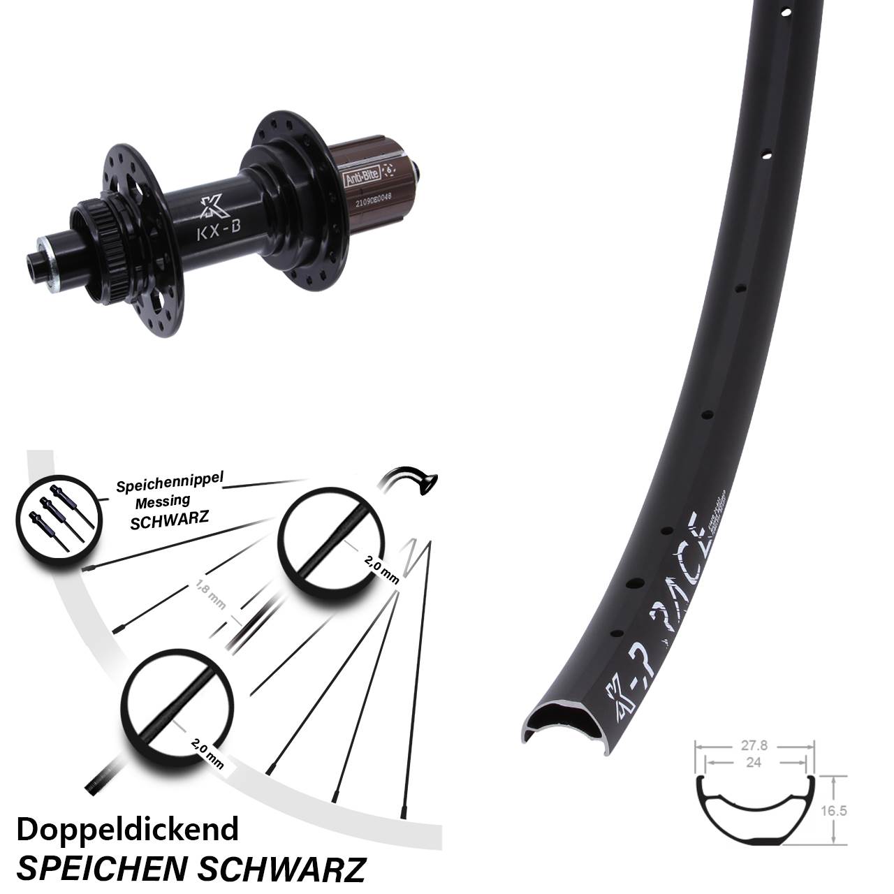 Boost Disc Hinterrad QR 28-29 Zoll KX-BR Race 8-12 fach HG