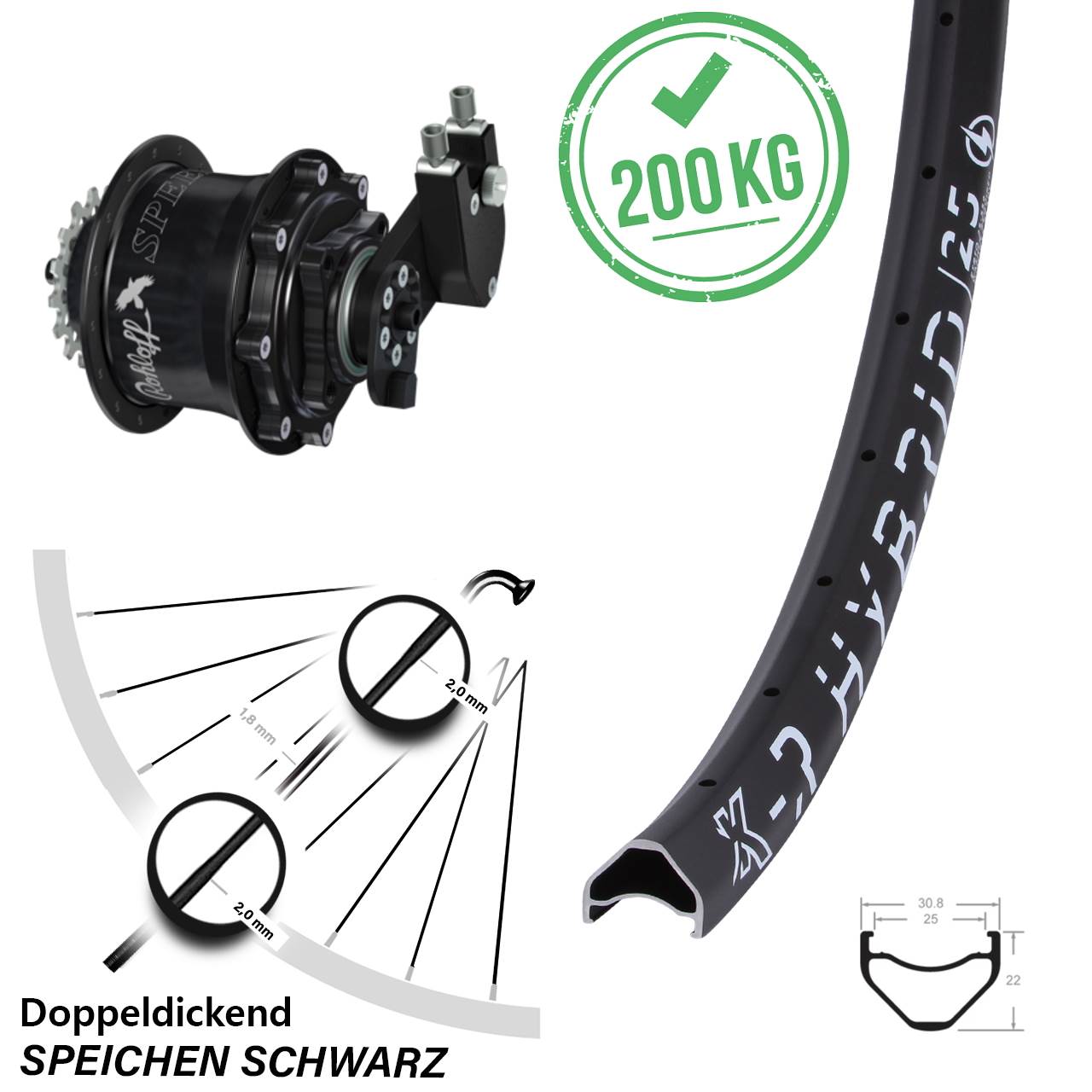 28 Zoll KX-R Hybrid 25 Rohloff Speedhub 500/14 CC DB OEM