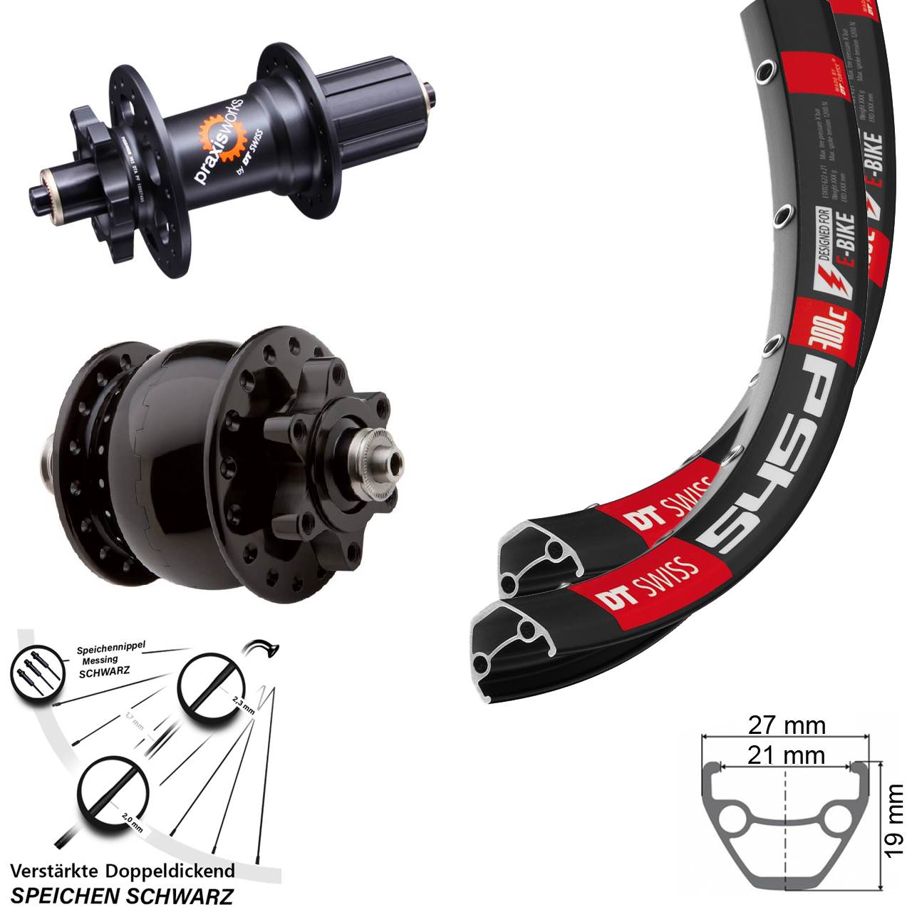 Disc Laufradsatz QR 26 Zoll DT Swiss 545d-350 QR 8-11 fach