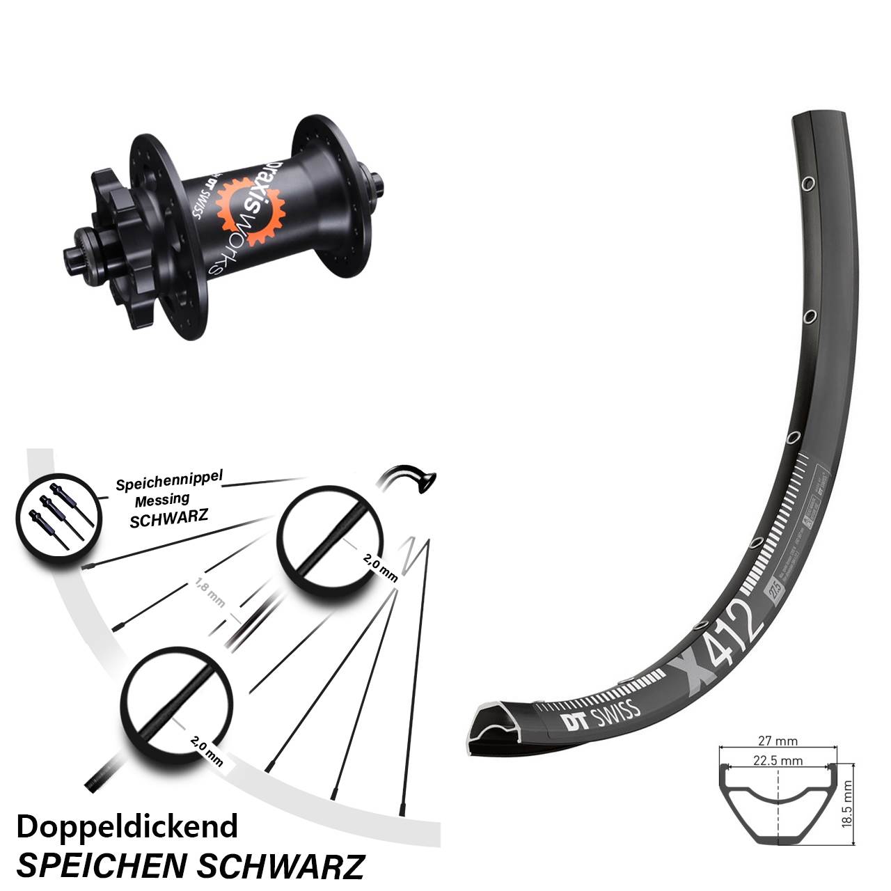 Disc Laufrad QR 29 Zoll DT Swiss X412-350