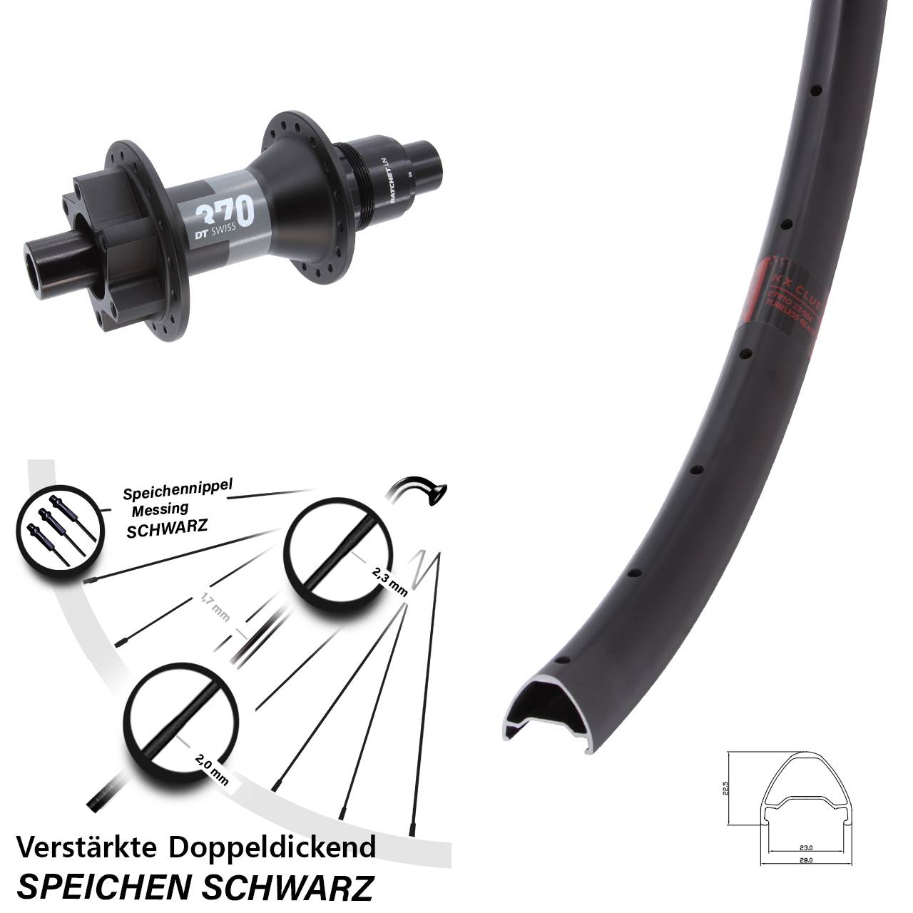 Disc Hinterrad 12x148 650B KX Clue DT Swiss 370 XD