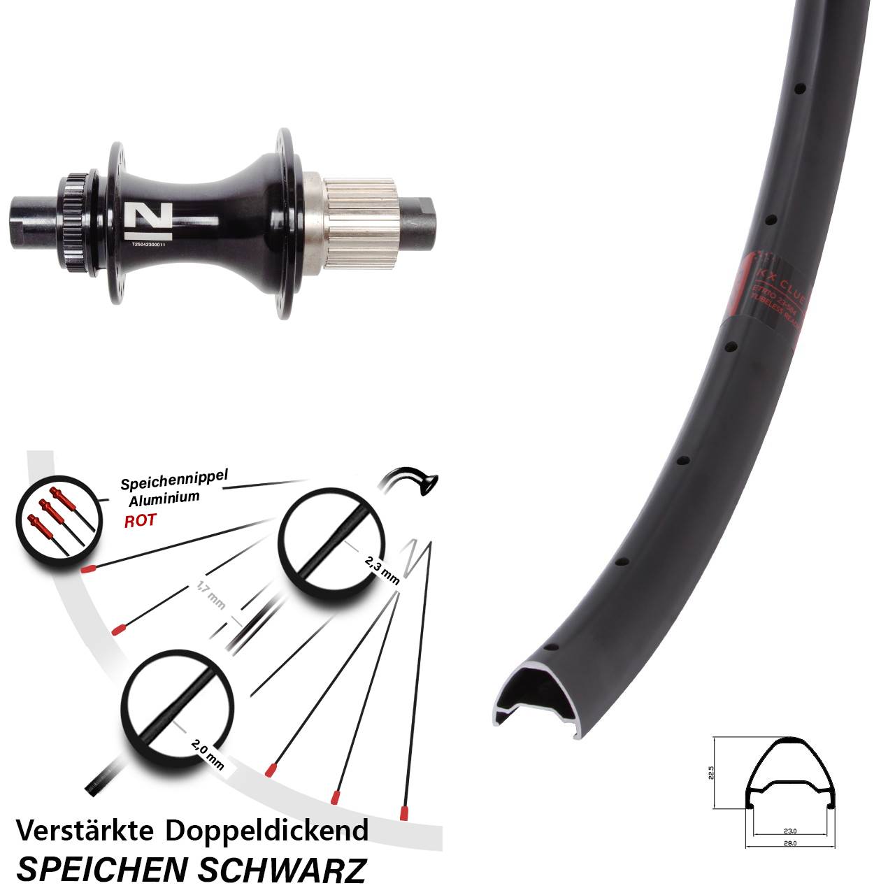 Centerlock Hinterrad 26 Zoll KX Clue Novatec D462 Shimano Micro Spline 12x148