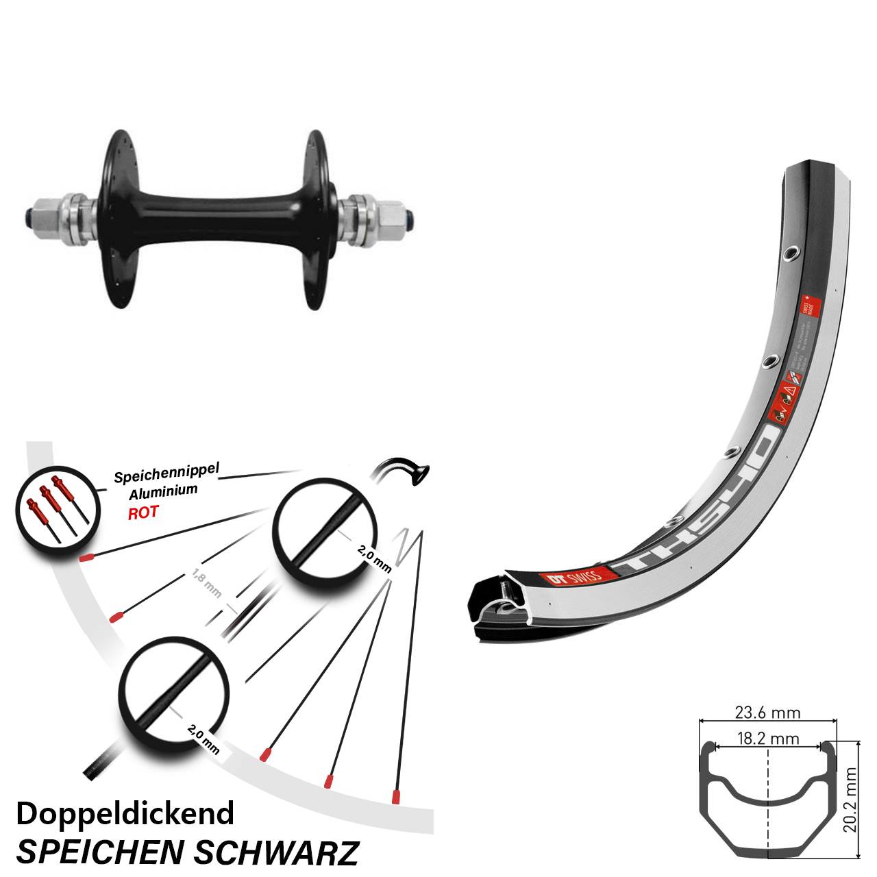 Vorderrad 28 Zoll DT Swiss TK540 Sturmey Archer HBT30 Vollachse