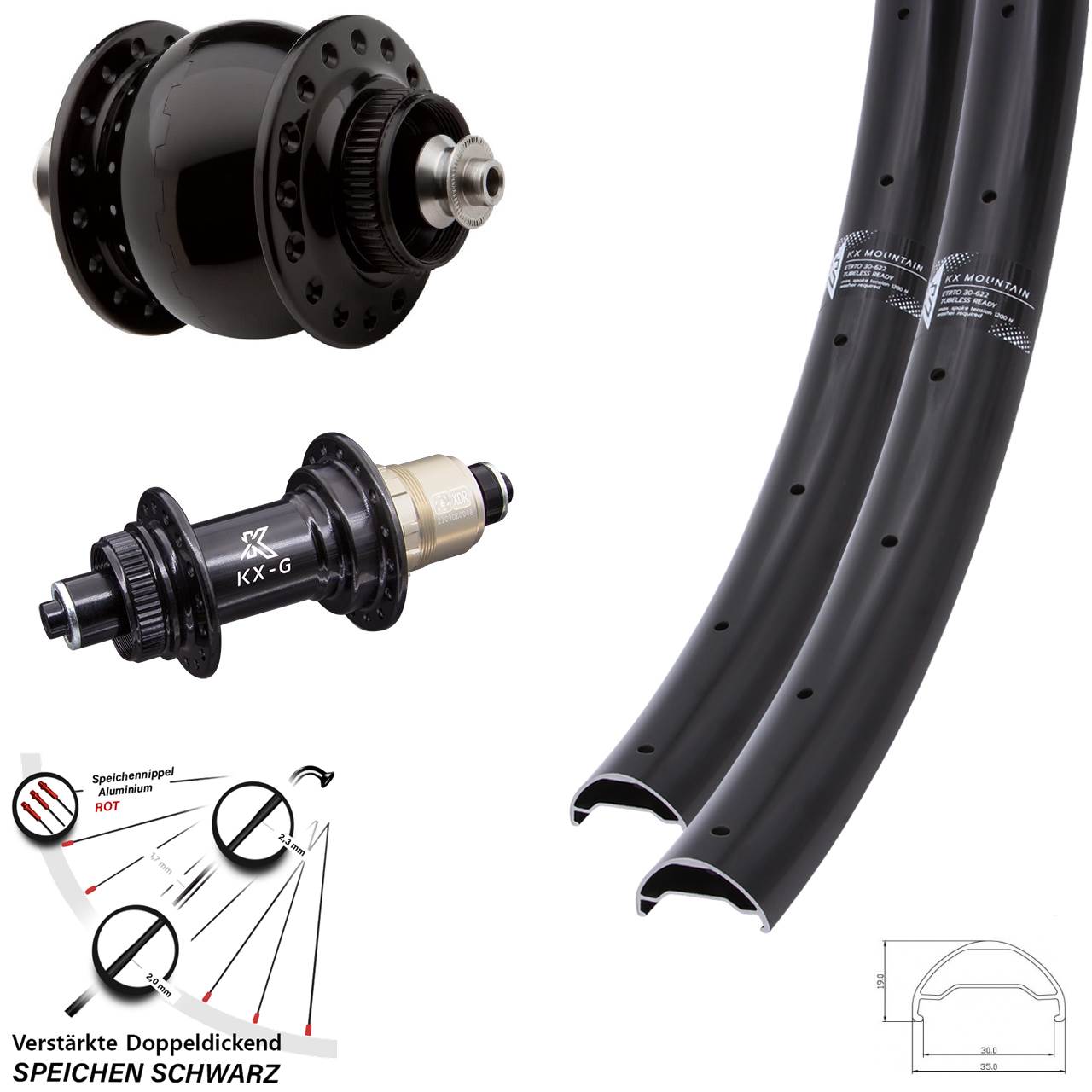 KX-G Mountain SON 28 29 Zoll Centerlock Laufradsatz QR XDR 11-12 fach
