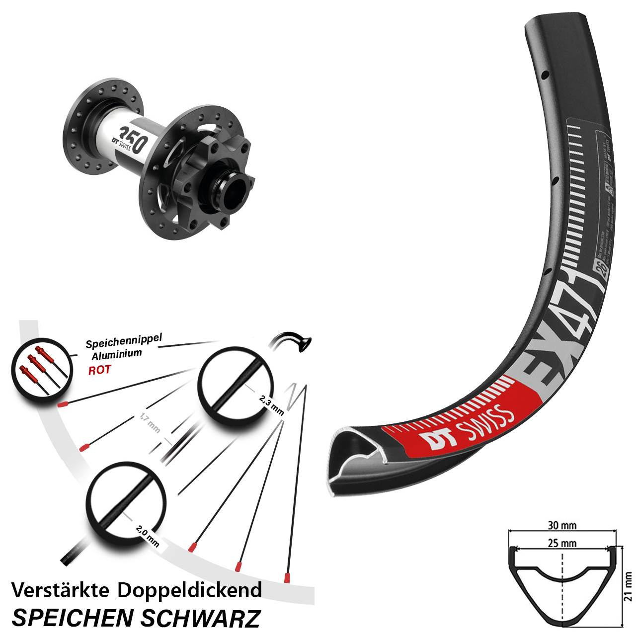 650B DT Swiss EX471-350 Disc Laufrad 12x100
