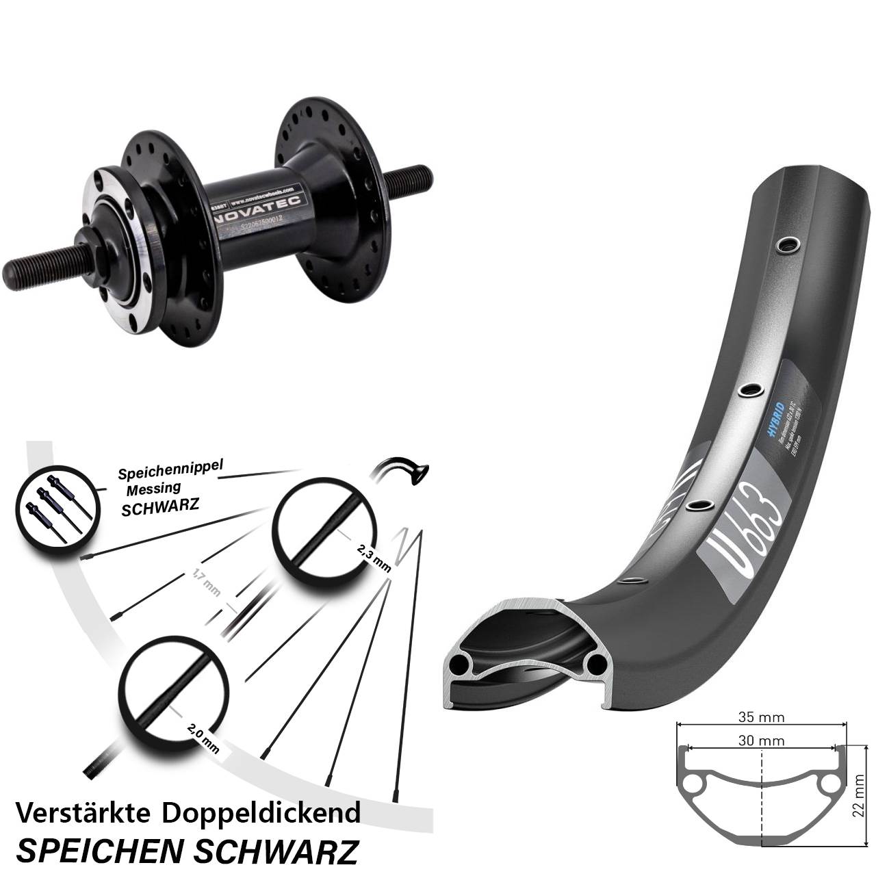 29 Zoll DT Swiss U 663 Novatec D763 Disc Laufrad Vollachse