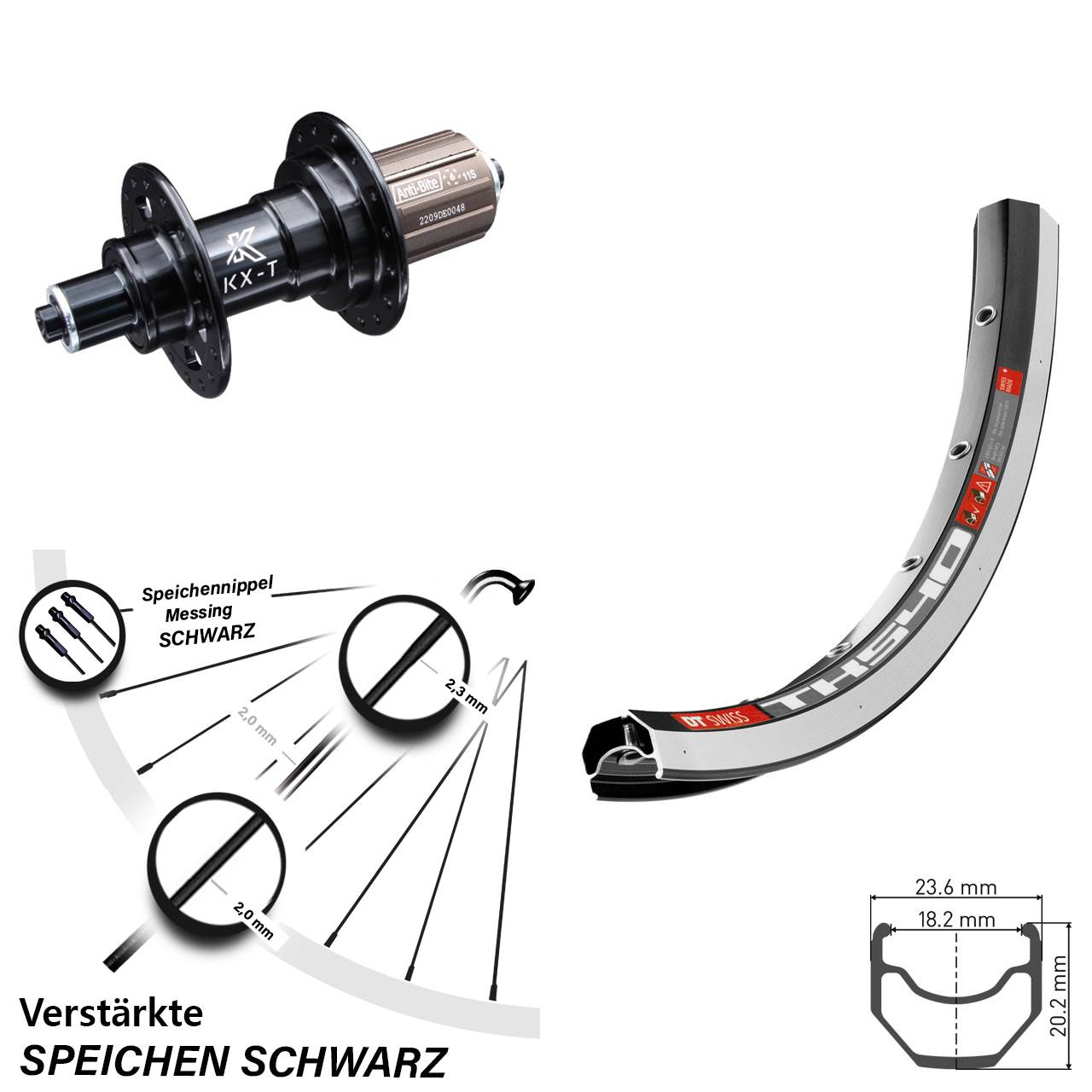 DT Swiss TK540 KX-T 28 Zoll Hinterrad QR 8-11 fach HG