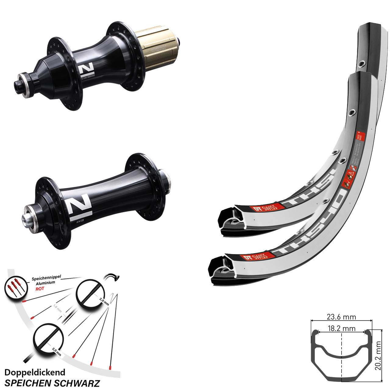 28 Zoll DT Swiss TK 540 Laufradsatz Novatec Nabe A141SB F162SB 8-12 fach Schnellspanner