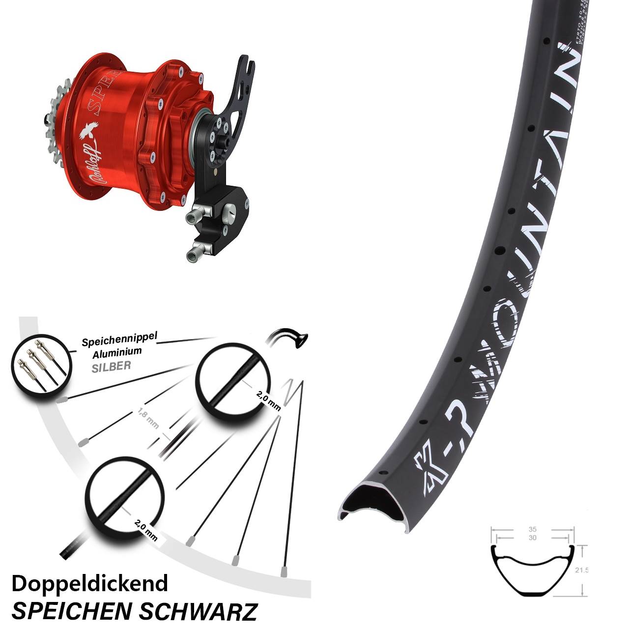 29 Zoll KX-R Mountain Rohloff Speedhub 500/14 CC DB PM rot