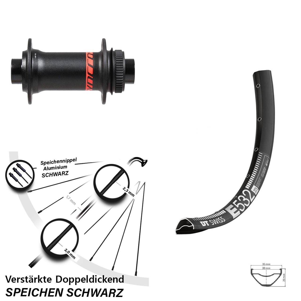 DT Swiss E 532 Formula CL-811 27,5 Zoll Centerlock Vorderrad 15x110 Boost