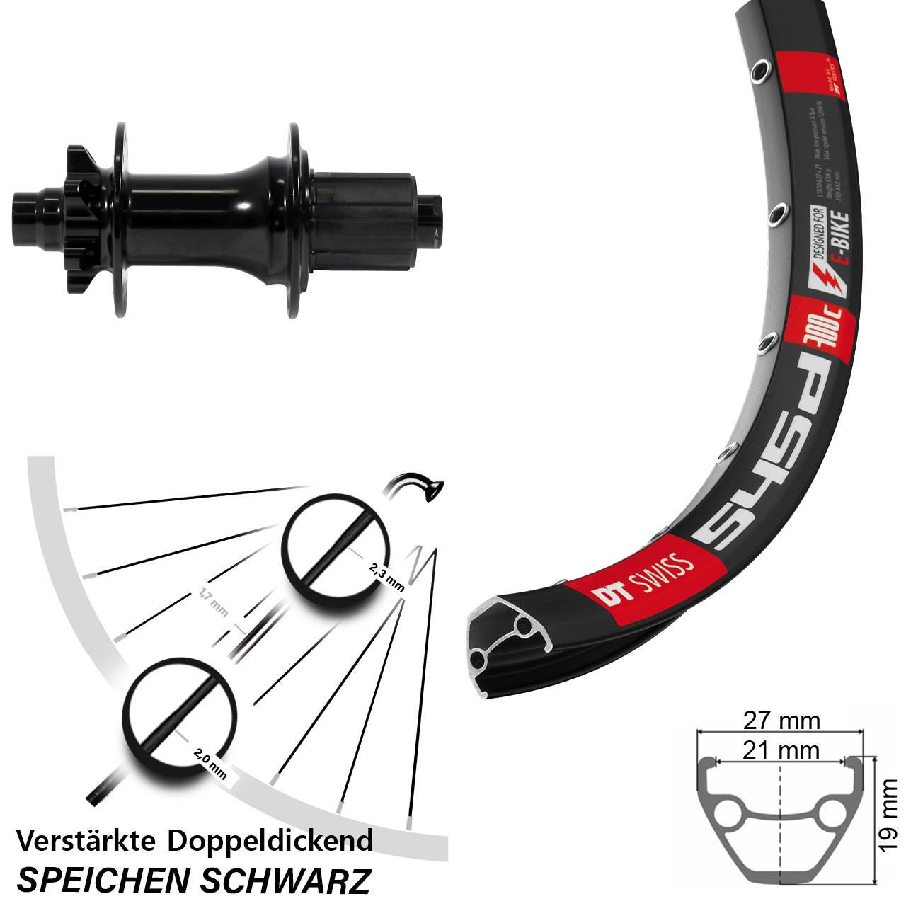 DT Swiss 545 Formula ECT-148S 6-Loch 28 Zoll Hinterrad 12x148 8-11 fach HG
