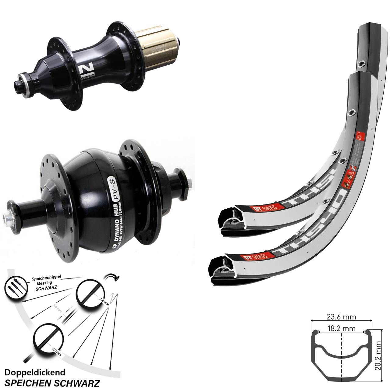 DT Swiss TK 540 Novatec F-162SB Shutter PV-8 28 Zoll Laufradsatz QR 8-12 fach