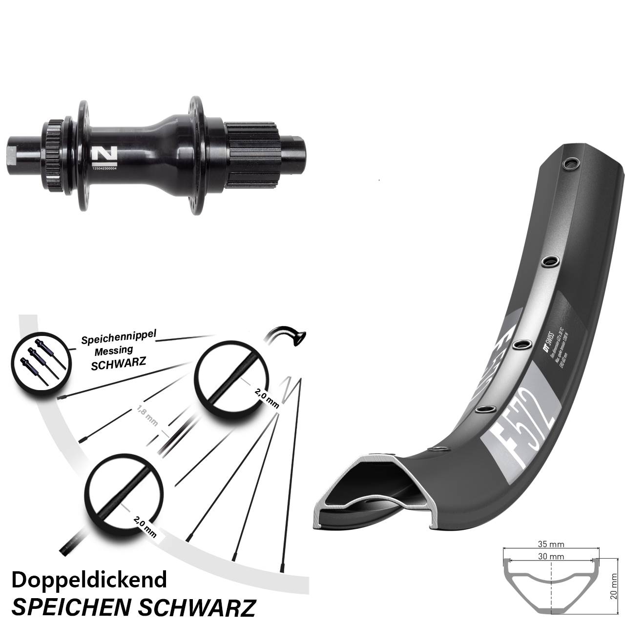 Disc Hinterrad 29 Zoll DT Swiss F 572 Novatec D792 Micro Spline 12x142