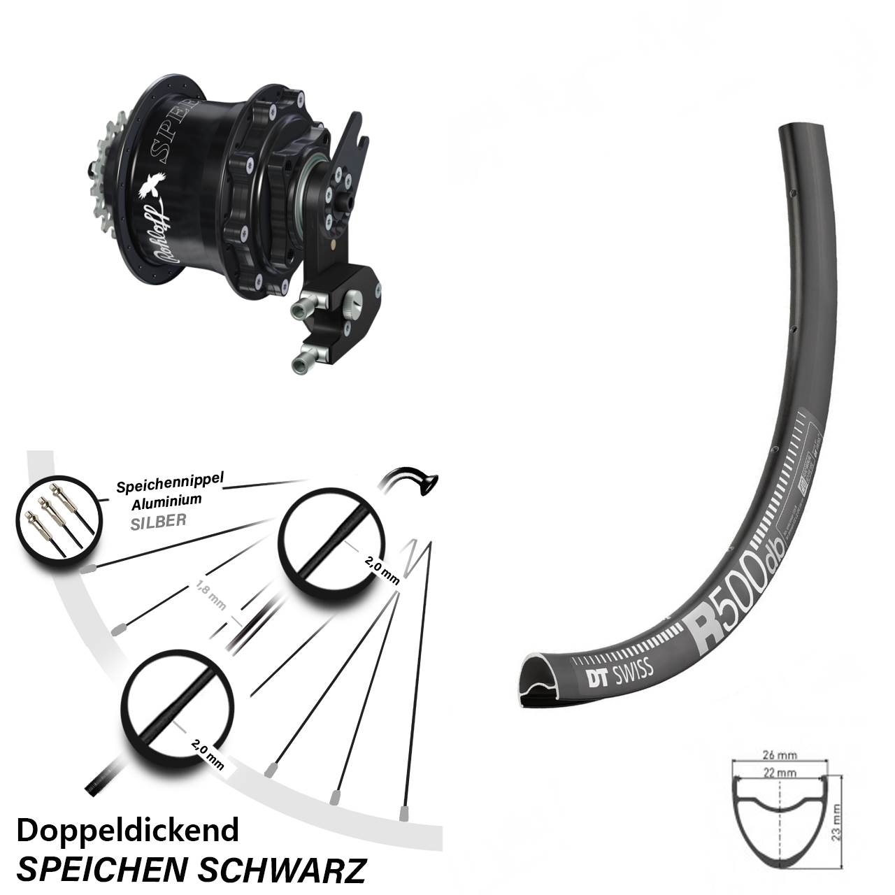 Rohloff Hinterrad CC DB OEM2 DT Swiss R500 28 Zoll