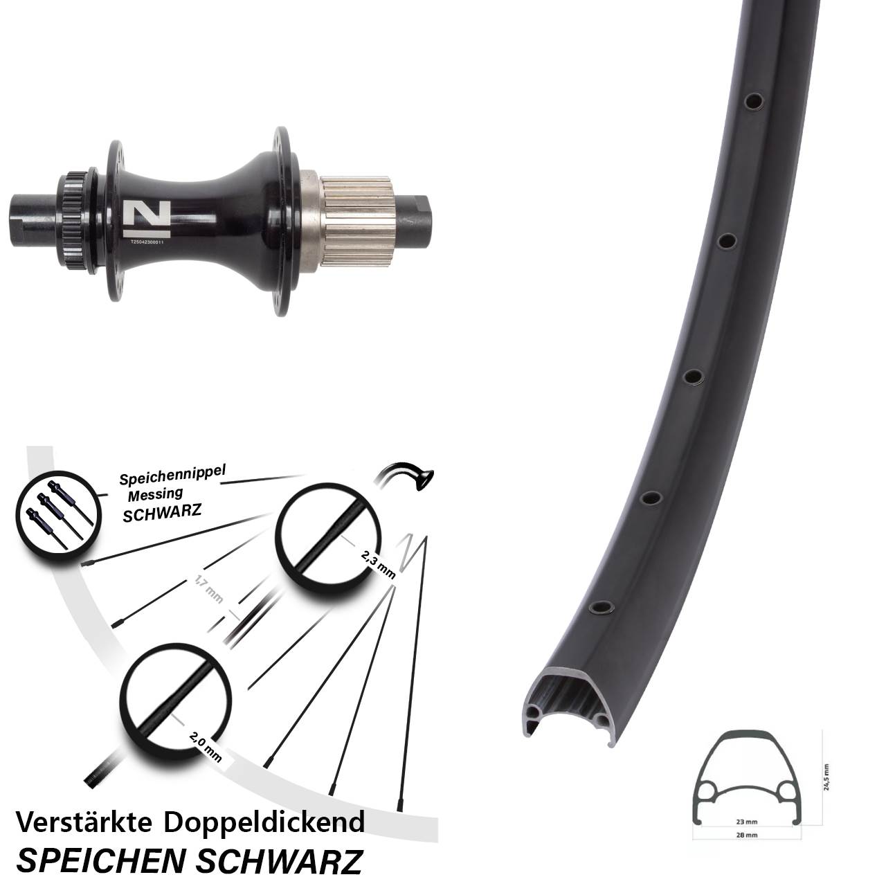 Centerlock Hinterrad 28-29 Zoll Ambrosio Sport Novatec D462 Shimano Micro Spline 12x148