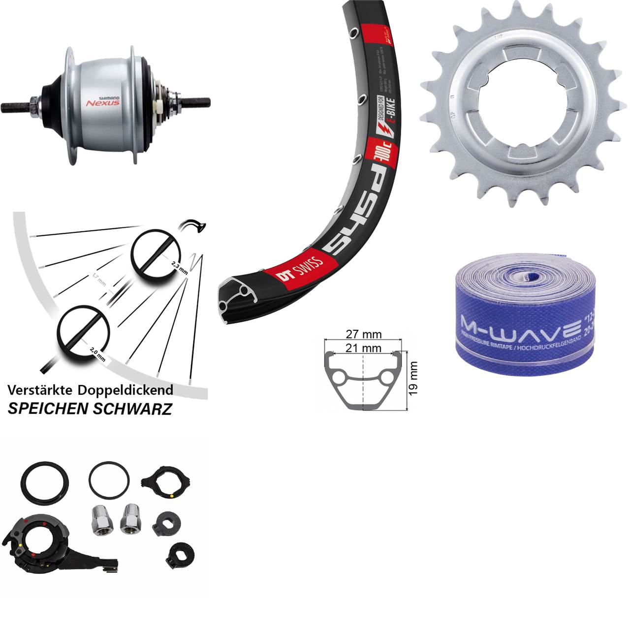28 Zoll DT Swiss 545 Hinterrad Shimano Nexus 8 Gang Freilauf