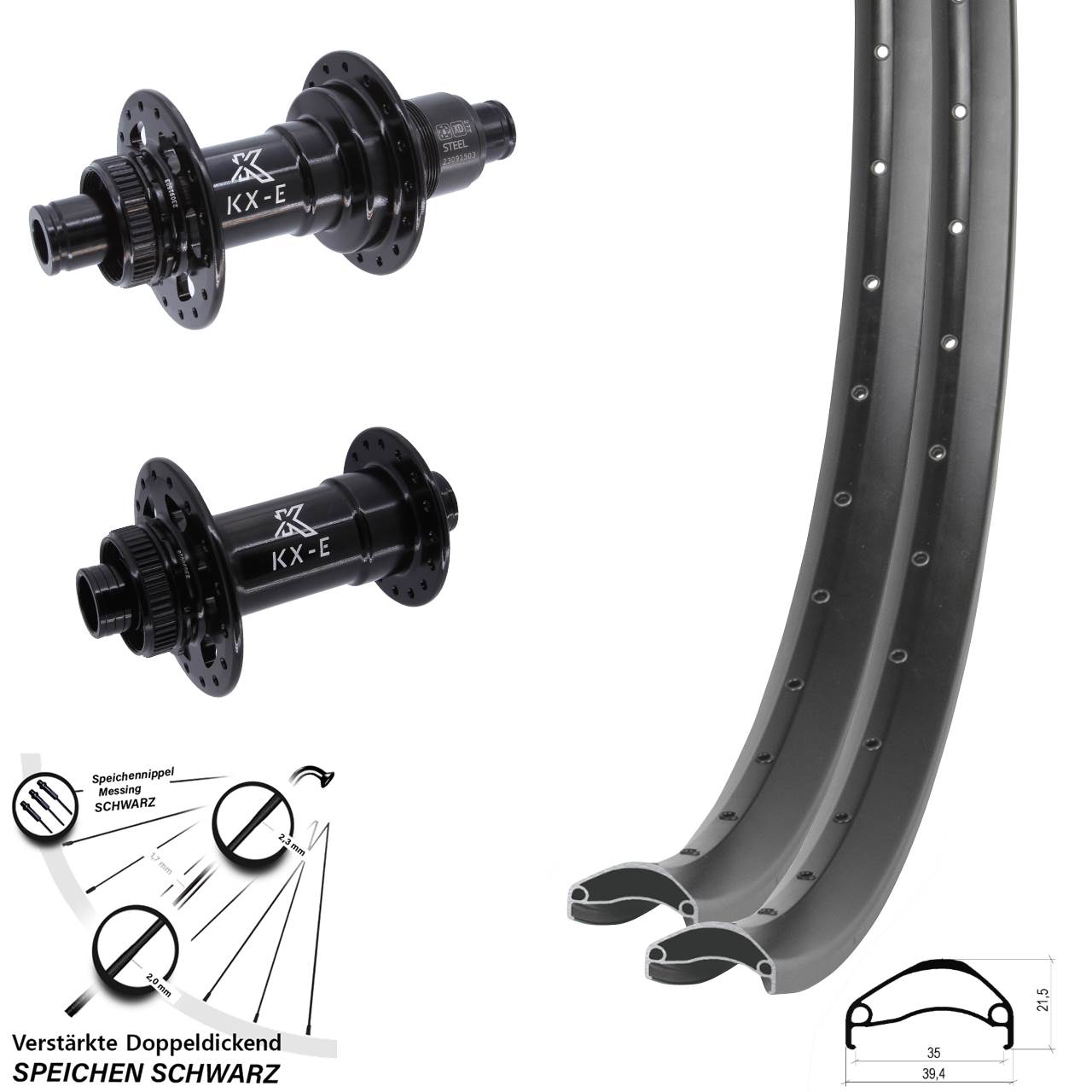Centerlock Laufradsatz 15x110 12x148 29 Zoll Ambrosio E35 KX-E Heavy Duty SRAM XD