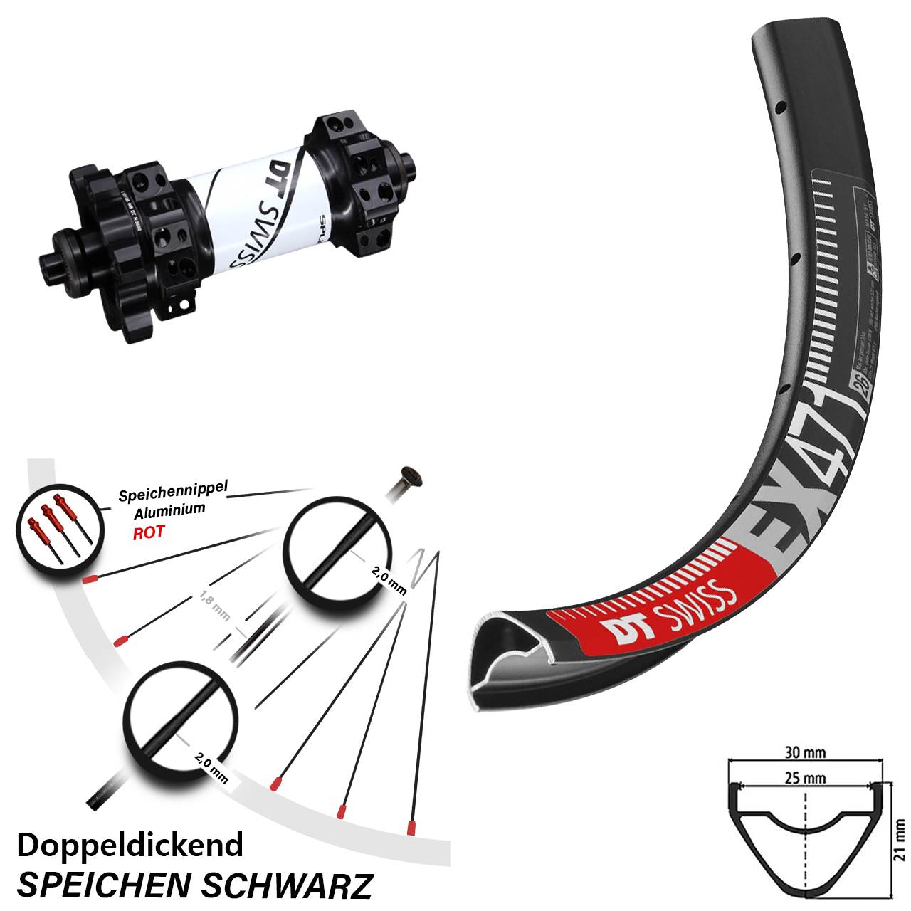 27,5 Zoll Disc Vorderrad DT Swiss EX 471 und X-1900