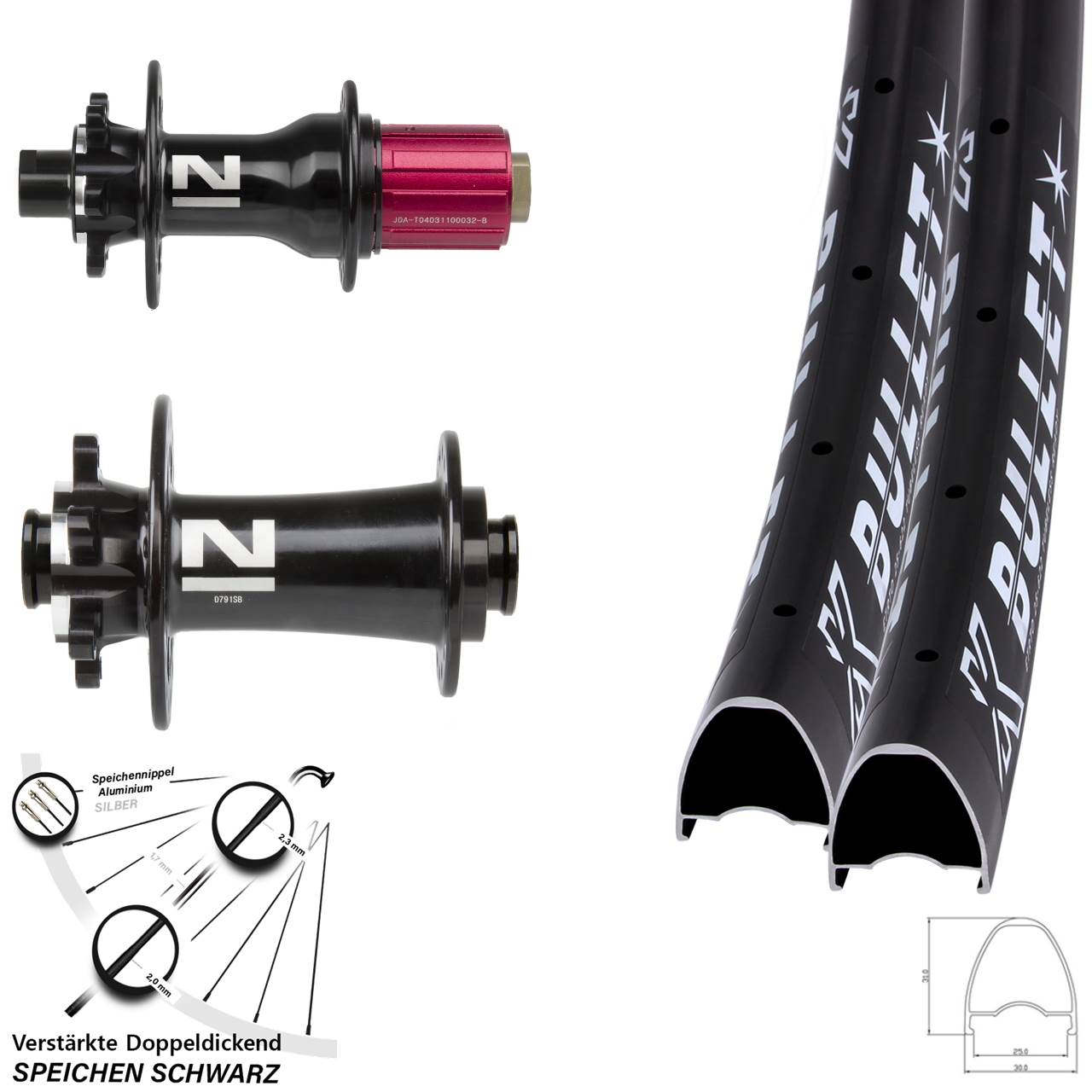 28-29 Zoll KX Bullet Novatec D791 Superlight 6-Loch Laufradsatz 15x100 12x142 8-12 fach HG