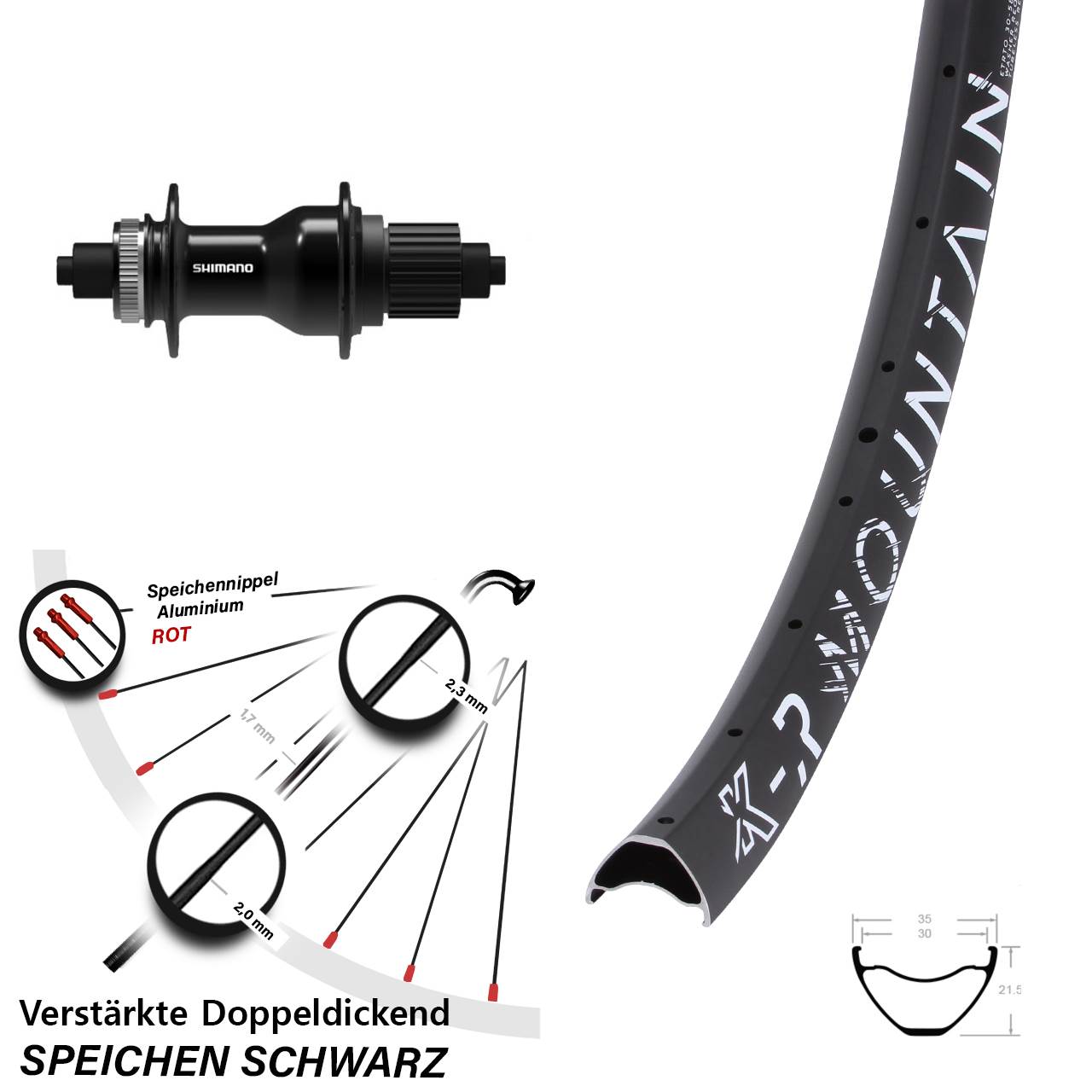 29 Zoll KX-R Mountain Shimano FH-QC500-MS Disc Laufrad für Schnellspanner Micro Spline