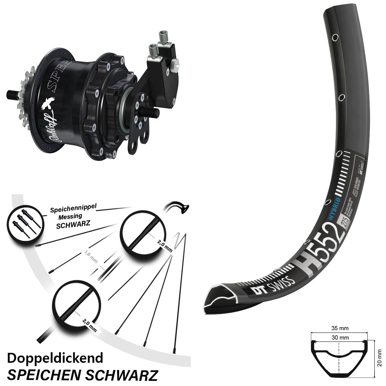 Disc Hinterrrad 29 Zoll DT Swiss H 552 Rohloff Speedhub 500/14 TS DB