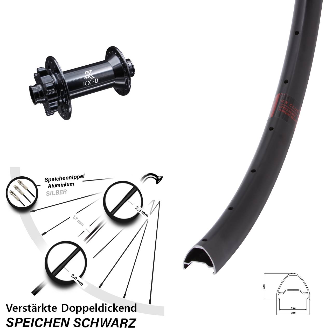 650B KX-B Clue Vorderrad 6-Loch 15x110 Boost