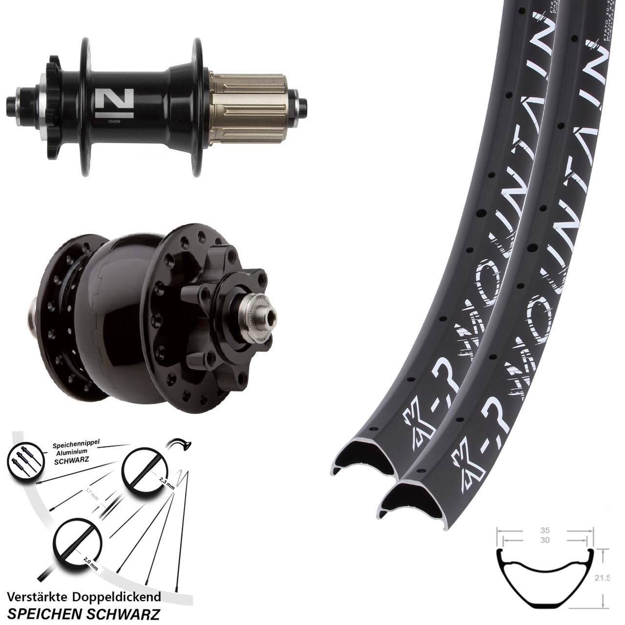 Disc Laufradsatz QR 29 Zoll KX-R Mountain Novatec D042 SON 28 8-11 fach HG